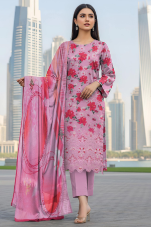 Zahra – Printed Lawn with Embroidered Daman | D-09