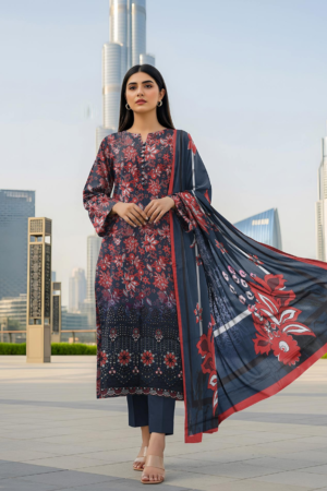 Zahra – Printed Lawn with Embroidered Daman | D-07