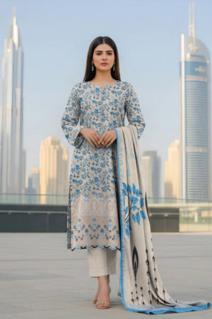 Zahra – Printed Lawn with Embroidered Daman | D-02