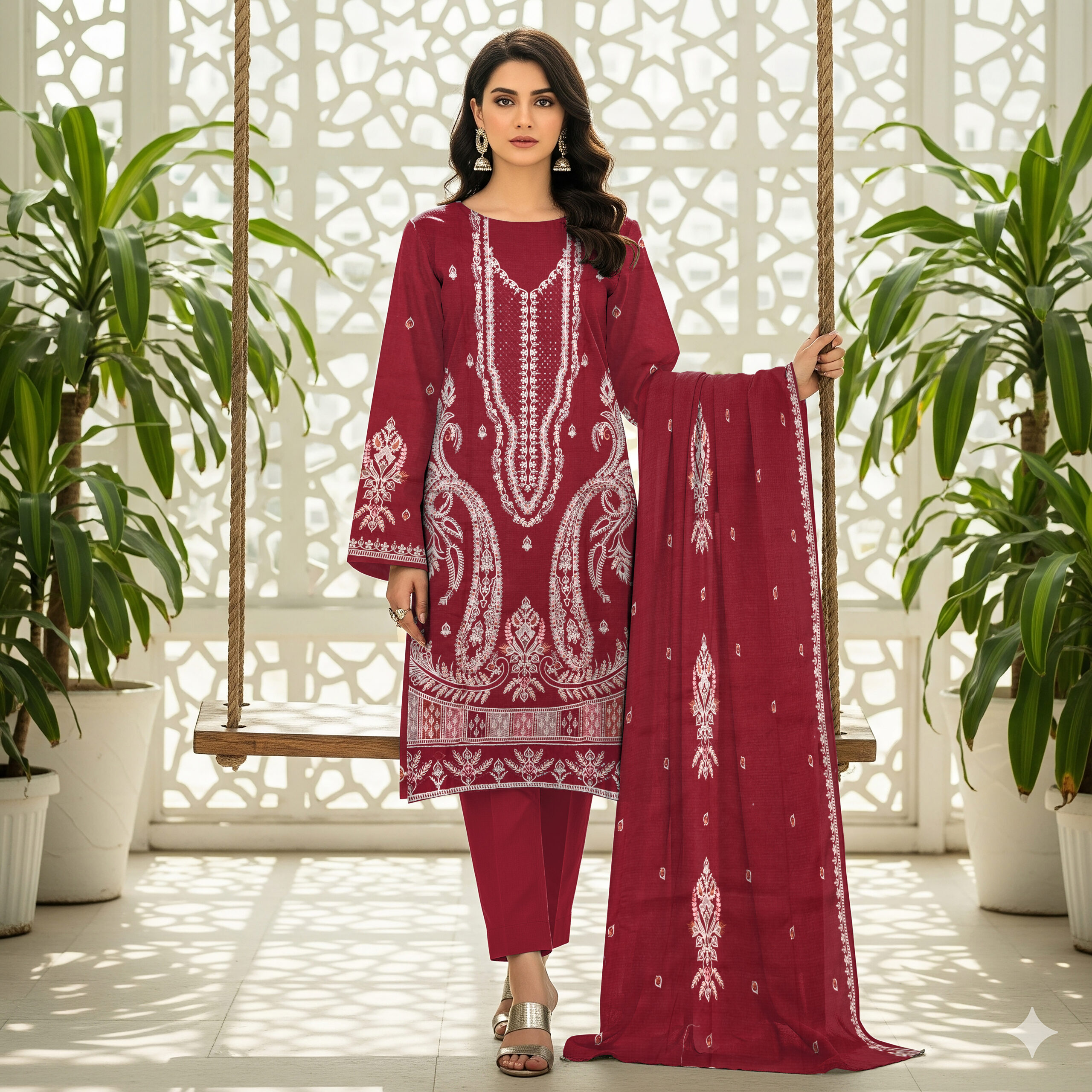 Seerat – Premium Embroidered Lawn D-01